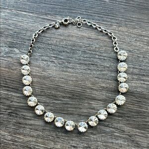 J. Crew Silver-Tone Clear Crystal Necklace